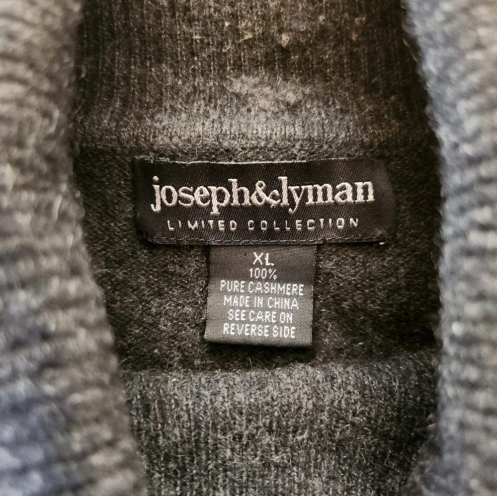 Joseph Lyman Sweater Womens Pullover 100 % Cashmere Preppy Casual Charcoal XL - Picture 2 of 6